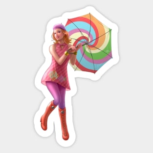 Umbrella Girl Sticker